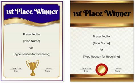 quiz winner certificate template